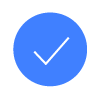 Facebook Messenger Full Blue Circle with Check Mark Symbol